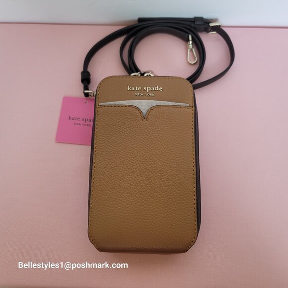 KATE SPADE Zeezee North South Pebbled Leather Phone Crossbody Bag- Bungalow M🎈⭐ - Picture 5 of 16
